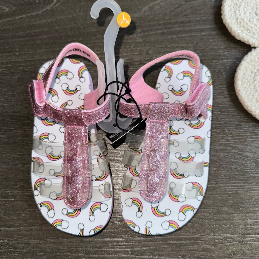 Rainbow Rubber Shoes for Girls size L (9-10)